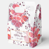 Ballotins Fleur rouge rose sur blanc. (Ouvert)