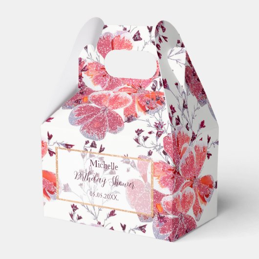 Ballotins Fleur rouge rose sur blanc. (Verso)