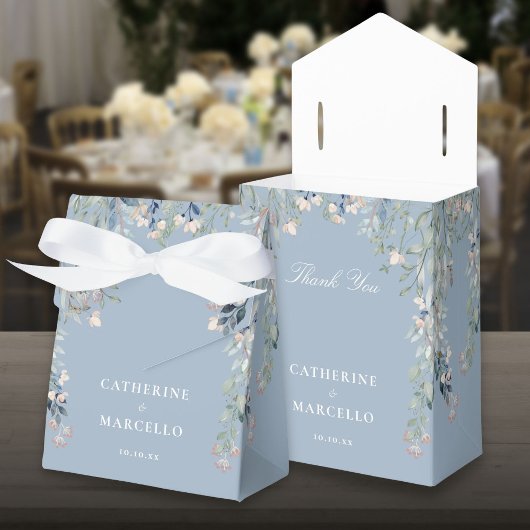 Ballotins Fleur sauvage Floral Dusty Blue Mariage