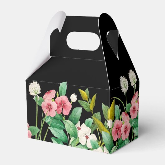 Ballotins Fleur sauvage Périwinkle Aquarelle Mariage noir (Arrière)