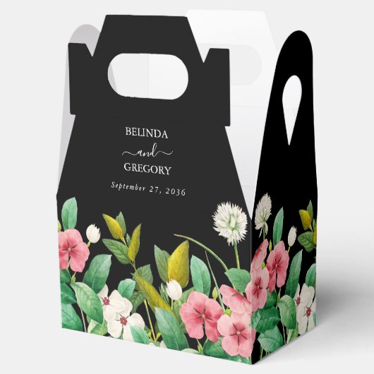 Ballotins Fleur sauvage Périwinkle Aquarelle Mariage noir (Ouvert)