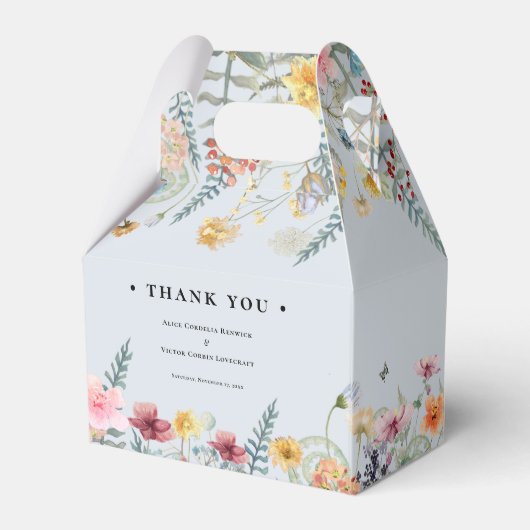 Ballotins Fleur sauvage simple Fern Dusty Blue Mariage (Arrière)