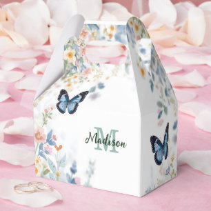Ballotins fleur sauvage verte élégante Boho monogramme en fl
