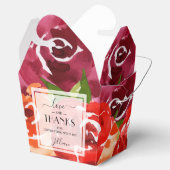 Ballotins Fleurs aquarelles rouge orange claret (Ouvert)