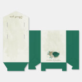 Ballotins fleurs beige vert émeraude mariage (Déplié)