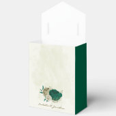 Ballotins fleurs beige vert émeraude mariage (Ouvrir)