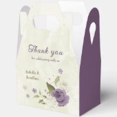 Ballotins fleurs blanches mauves verdure mariage (Ouvrir)