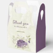 Ballotins fleurs blanches mauves verdure mariage (Ouvrir)