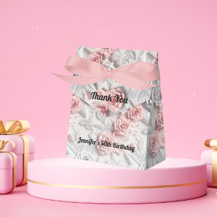 Ballotins Fleurs blanches roses d'anniversaire