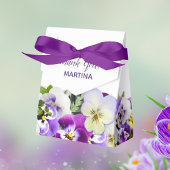 Ballotins Fleurs blanches violettes anniversaire nom Merci