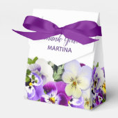 Ballotins Fleurs blanches violettes de naissance Merci (Verso)