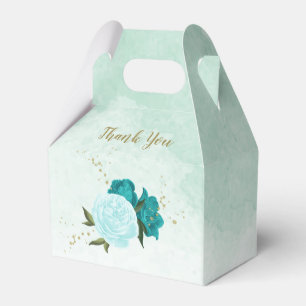 Ballotins fleurs bleu clair turquoise mariage