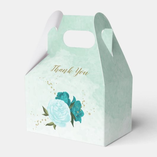 Ballotins fleurs bleu clair turquoise mariage (Verso)