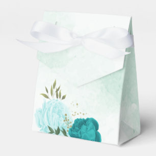 Ballotins fleurs bleu turquoise mariage