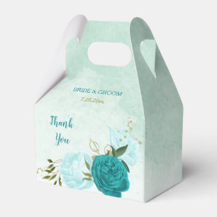 Ballotins fleurs bleu turquoise mariage