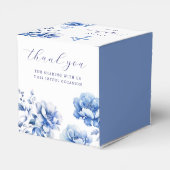 Ballotins Fleurs bleues Baptême Coeur (Arrière)