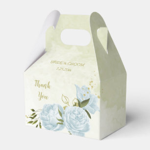 Ballotins fleurs bleues romantiques verdure mariage