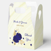 Ballotins fleurs bleues royales or marbre feuille (Ouvert)