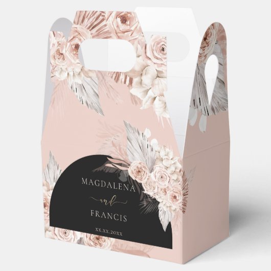 Ballotins Fleurs Boho | boîte de faveur de mariage (Ouvert)