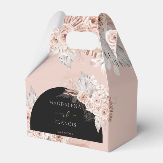 Ballotins Fleurs Boho | boîte de faveur de mariage (Verso)