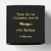 Ballotins Fleurs d'anniversaire en noir et or personnalisées (Haut)