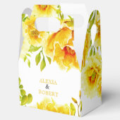 Ballotins Fleurs d'aquarelle jaune et mariage feuille (Ouvert)