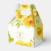 Ballotins Fleurs d'aquarelle jaune et mariage feuille (Verso)