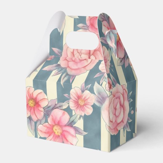 Ballotins Fleurs d'aquarelle rose sur bandes (Verso)