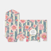 Ballotins Fleurs d'aquarelle rose sur bandes Mariage Faveur  (Déplié)