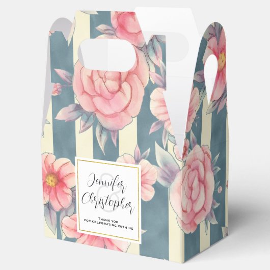 Ballotins Fleurs d'aquarelle rose sur les bandes Mariage (Ouvert)