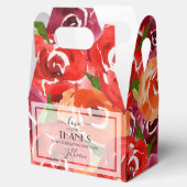 Ballotins Fleurs d'aquarelle rouge orange Claret (Ouvert)