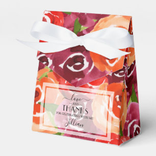 Ballotins Fleurs d'aquarelle rouge violet foncé
