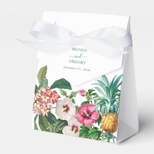 Ballotins Fleurs d'aquarelle tropicale et Mariage de verdure (Verso)