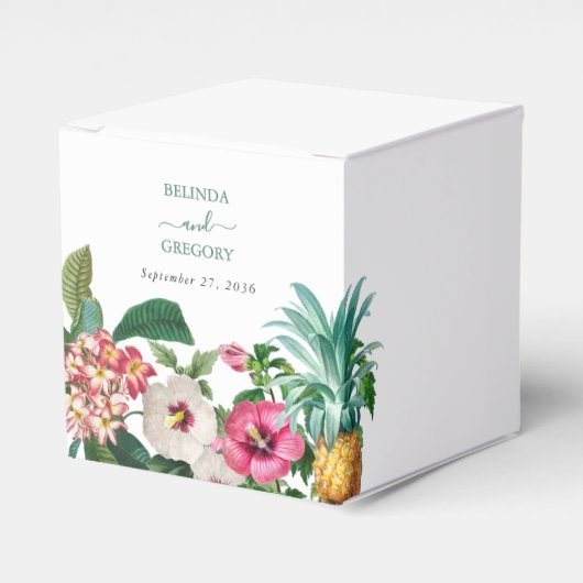 Ballotins Fleurs d'aquarelle tropicale et Mariage de verdure (Verso)