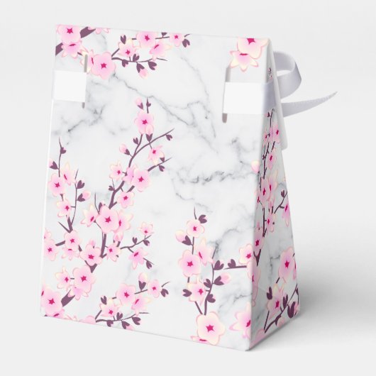 Ballotins Fleurs de cerise Marbre gris rose Personnalisé (Arrière)