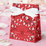 Ballotins Fleurs de cerisier et double bonheur Mariage chino<br><div class="desc">Fleurs de cerisier rouge/blanc/Sakura et symbole de double bonheur, boîte élégante pour cadeaux de mariage chinois.</div>