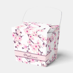 Ballotins Fleurs de cerisier roses et blanches avec nom