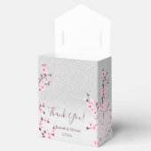 Ballotins Fleurs de cerisier roses paillettes argentées Mari (Ouvert)