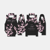 Ballotins Fleurs de cerisiers Merci noir rose (Déplié)