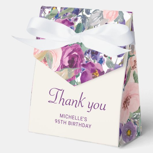 Ballotins Fleurs de feuillage rose blush violet pour anniver (Recto)