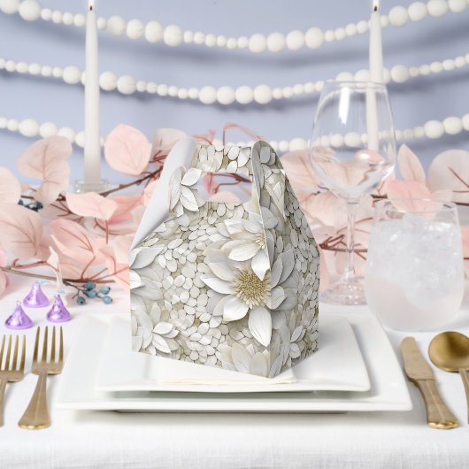 Ballotins Fleurs de Lotus Blanc Or (Mariage)