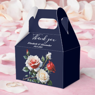 Ballotins Fleurs de mariage florales rose blanc rouge foncé