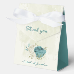 Ballotins fleurs de mariage verdure blanc bleu