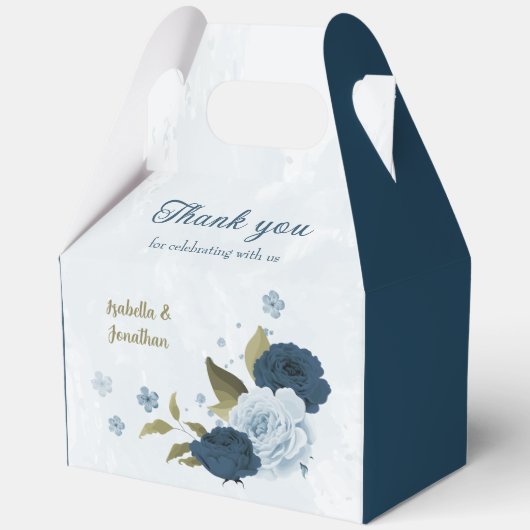 Ballotins fleurs de marine bleu clair mariage (Recto)