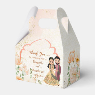 Ballotins Fleurs de pêche mignon couple nuptial indien custo