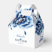 Ballotins Fleurs de pivoine à fleurs bleues garçon baptême M (Arrière)