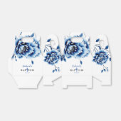 Ballotins Fleurs de pivoine à fleurs bleues garçon baptême M (Déplié)