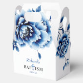 Ballotins Fleurs de pivoine à fleurs bleues garçon baptême M (Ouvert)