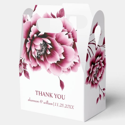 Ballotins Fleurs de pivoine bourguignonne Merci mariage (Ouvert)