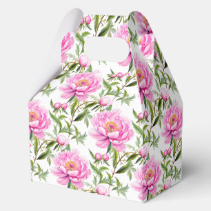 Ballotins Fleurs de pivoine roses avec des feuilles vert sau